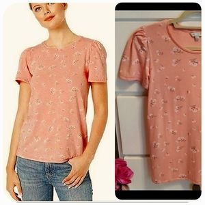 NWOT Lucky Brand Women's Ruffle Short Sleeve Scoop Neck Blouse